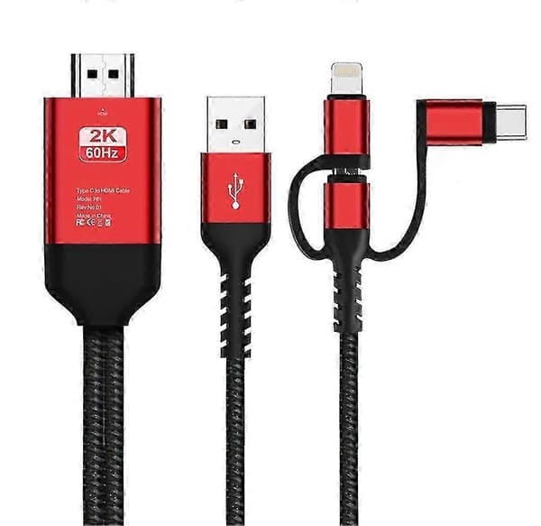 3-i-1 Mhl Usb Type C til Hdmi-kabel 1080p Hd Tv-adapter for Android og Ios