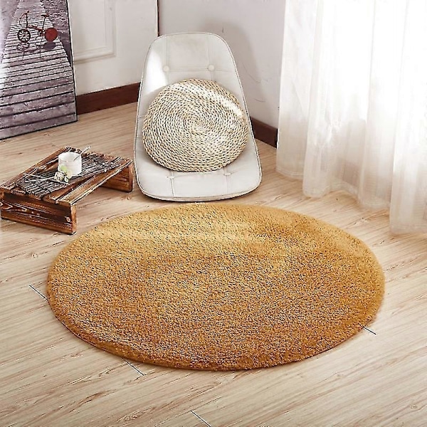 Moderne Enkle Tepper Tykk Rundt Område Teppe Stue Gyngestol Gulvmatte Plysj Myke Soverom Sengtepper Hjem Dekor Blue XL Diameter 120cm
