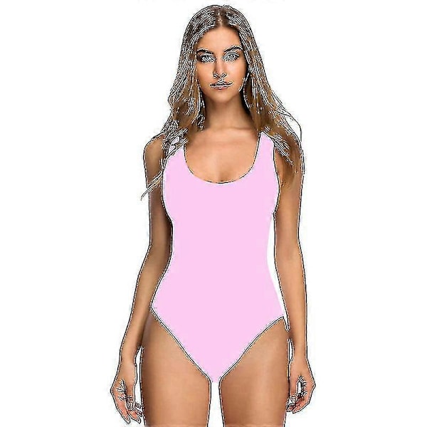 Dame 3D Bikini Badedragt med Brystpuder, Voksen Heldragt pink XXL