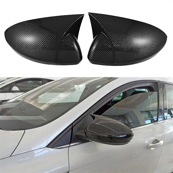 Bil Karbonfiber Oksehorn Sidespeil Glass Speildeksel Trim Ramme Sidespeilkapper For Mk4 2016-