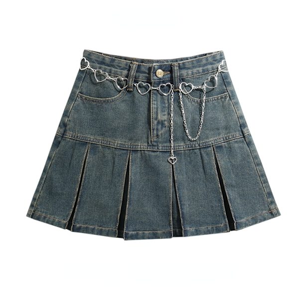 2023 Ny Amerikansk Spice Y2K Sommar Kort Denimkjol Apricot L