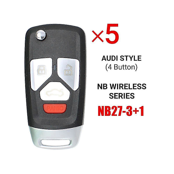 5 stk Keydiy Nb27-4 Fjernkontroll Bilnøkkel Universal 4 Knapper For Stil For Kd900/-x2 Mini/ -max Prog