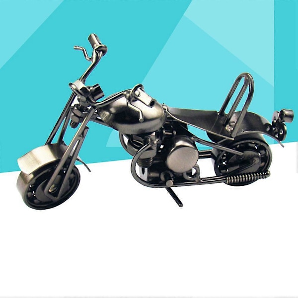 Motorcykelmodell Järn Bronsfärgad Metall Liten Motorcykelmodell för Heminredning (Grå)
