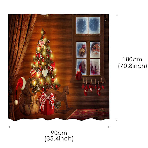 Bästsäljande Juldekorationer Jul Duschdraperi Tryck Polyester Duschdraperi A