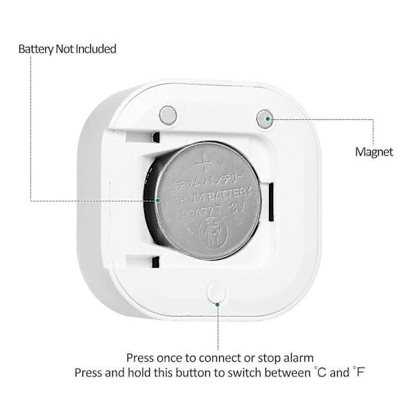 Digitalt Termometer Hygrometer Til Ios/android Smart Fugtigheds- og Temperatursensor Med Alarm Og Datalagring Til Drivhus Humidorer Kælder Kontor