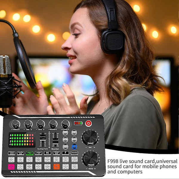 Ljudkort Kit För Livestreaming Engelsk Version Streaming Utrustning Paket Ljudinterface Ljud DJ Mixer Sändning För