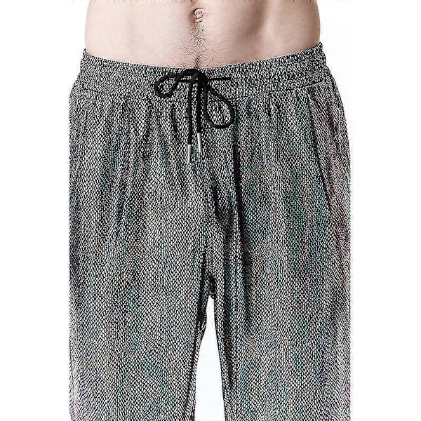 Metallinhohtoiset hologrammihousut yökerhoon, juhliin Multicolor L