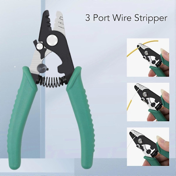 Wire Stripper Præcis Afisolering Komfortabelt Greb 3 Port Fiberoptisk Afisoleringstang