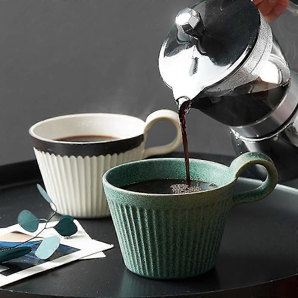 Stengodskopp Handgjord Japansk Retro Kaffekopp Keramisk Frukostkopp Cappuccinokopp För Fr