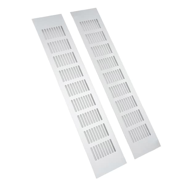 2 stk. Luftventilationsgitter Aluminiumlegering Rektangulær Ventilationsplade til Skab Skoskab Garderobe 80x400mm