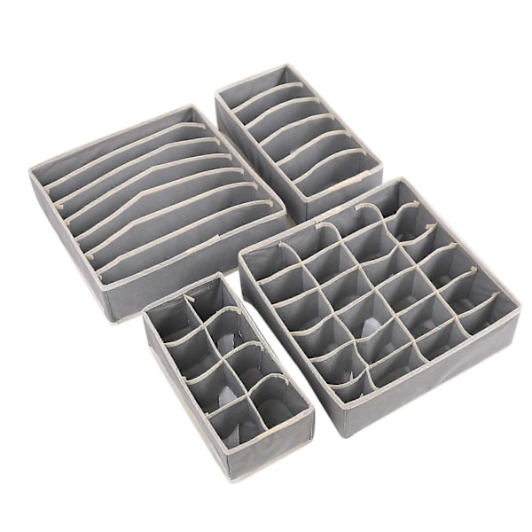 Skuffe Undertøj Organizer Divider 4 Stykker Stof Foldbar Kommode Opbevaringskurv Organisatorer Og St