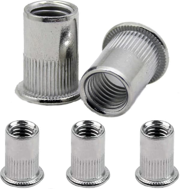 100 st M6 Aluminium Nitmuttrar Platt Huvud Rostfritt Stål Nitmuttrar För Nitpistol