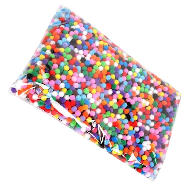 1000 st 1,5 cm DIY Plyschboll Hög Elastisk Polyester Plyschboll Kreativt Manuellt DIY Material Hatt Halsduk Tillbehör för Hemmet (Färgglad)