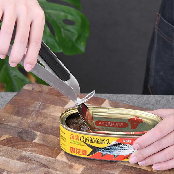 Krukkeåpner Gjenbrukbar Multifunksjon Rustfritt Stål V-formet Flaskeåpner for Fest