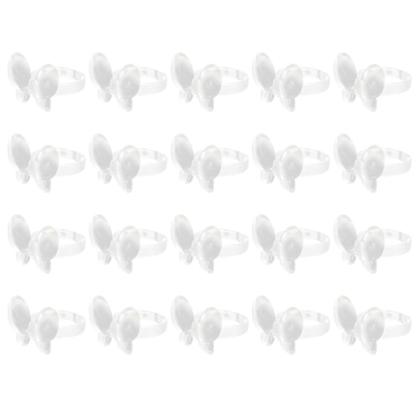 50 st DIY Nagelack Färgbräda Display Ring Övningsring Ställ för Nagelkonst (Transparens)