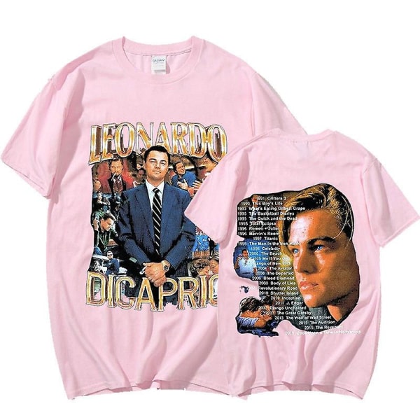 Marino Morwood 90-tals Leonardo Leo Dicaprio Rap Dubbelsidig T-shirt Leonardo Dicaprio Young Star Titanic T-shirt Musik T-shirts White XL