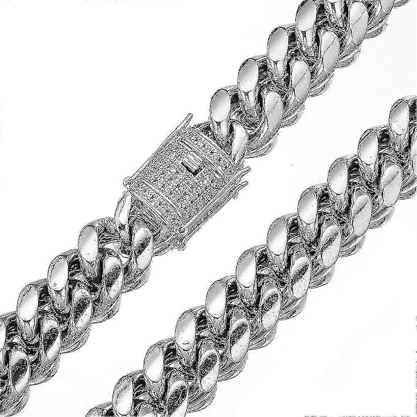 10-18mm leveät ruostumattomasta teräksestä valmistetut kuubalaiset ketjut kaulakorut raskaat ketjut miesten koruihin 10mm 26inch