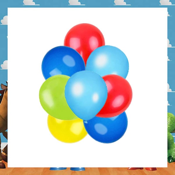 Blå himmel hvite skyer tema festutstyr tegneserie Toy Story engangsservise kopp for barn gutter bursdagsfest dekorasjoner balloon18pcs