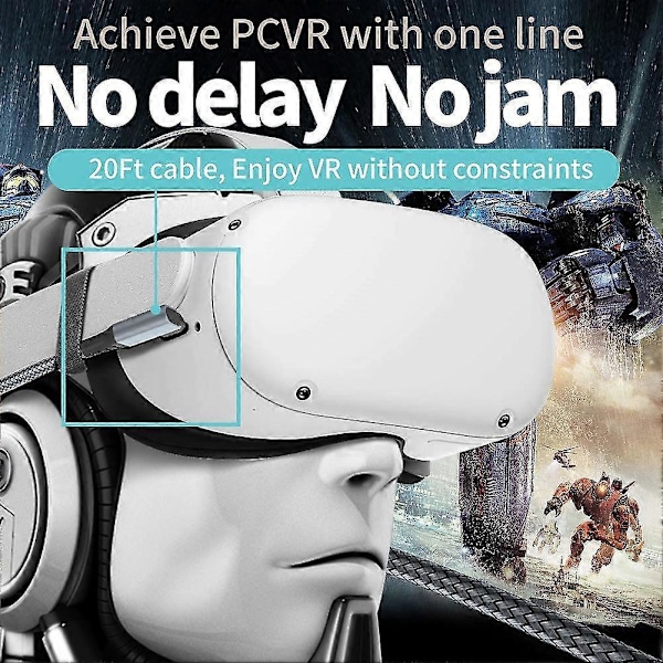 Kabel for Quest 2 Vr Usb 3.1 Ladekabler Data Hurtig Lading Vr Et Tilbehør(a-c