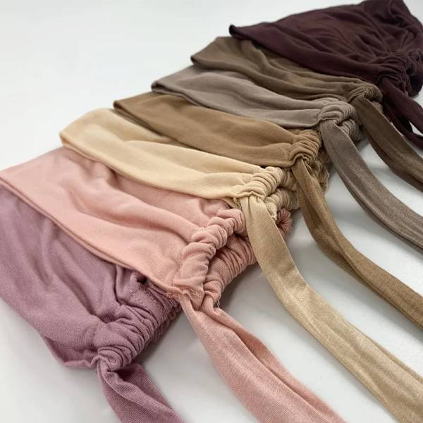 Jersey Myk Modal Muslimsk Turbanhatt Inner Hijab Caps Islamsk Undersjal Bonnet India Hatt Dame Hodeinnpakning Turbante Mujer Tobacco Brown