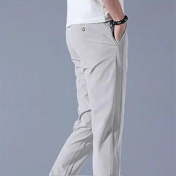 Golfbukser for menn, hurtigtørkende, lange, komfortable fritidsbukser med lommer, Fengshuo Dark Grey 4XL