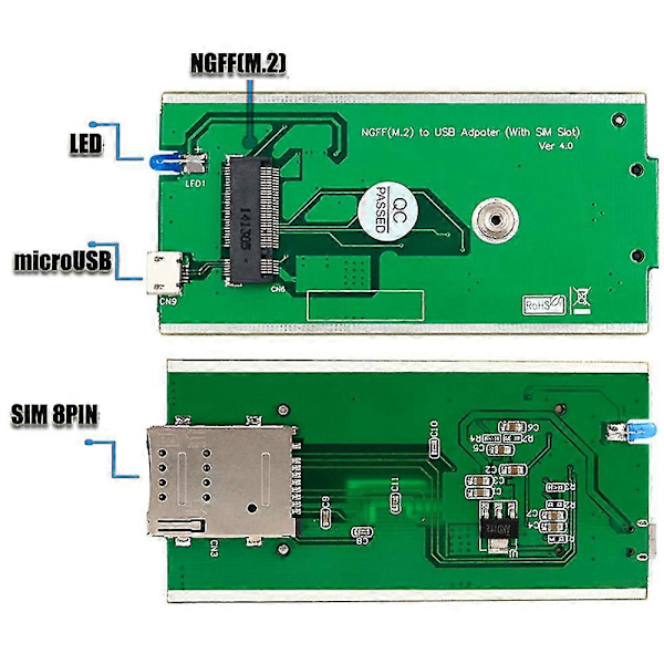 Trådløs Ngff M.2 Key B til USB-adapter med slot til WWAN/LTE/4G-modul til desktop/laptop