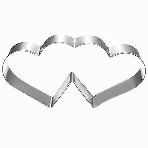 Dobbelt Hjerte Valentinsdag Kage Småkage Dejskærer Form i Rustfrit Stål