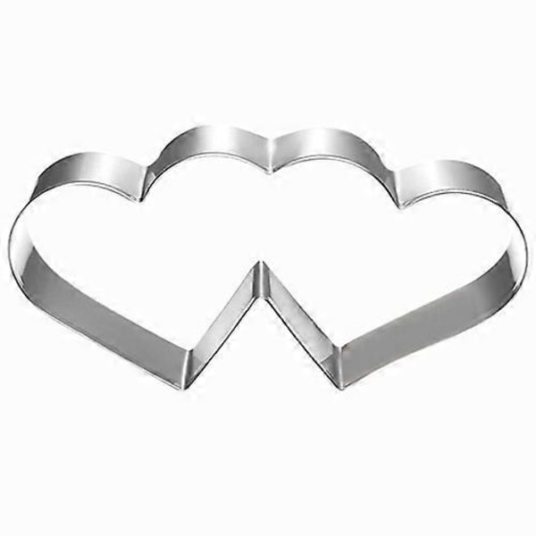 Kakeform i rustfritt stål med dobbelthjerte for Valentinsdag