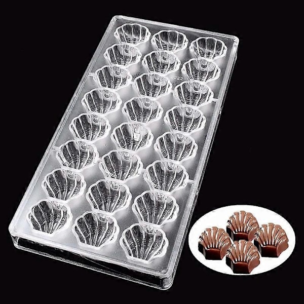 24 i 1 3D Snäckskalsform Polykarbonat Chokladform Bricka DIY Bakverktyg
