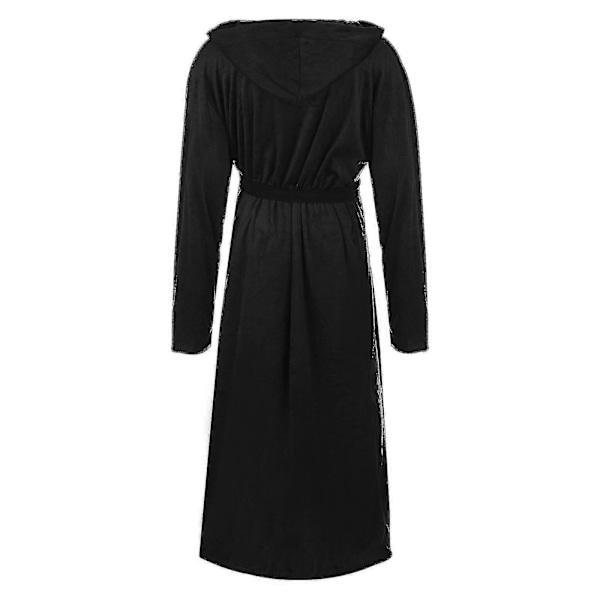 Miesten kylpytakit, hotellin, kodin ja kylpylän froteekylpytakki, fleecekylpytakki, pehmeä pitkä hupullinen kylpytakki black 4XL