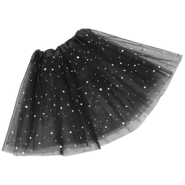 Tyttöjen Tutu Glitter Baletti Tyllihame (Musta)