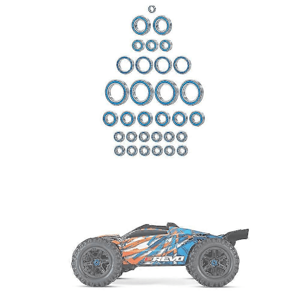 32 kpl Kumitiivistetty Laakerisarja Traxxas E-Revo 2.0 1/10 Rc Auton Päivitysosat Tarvikkeet