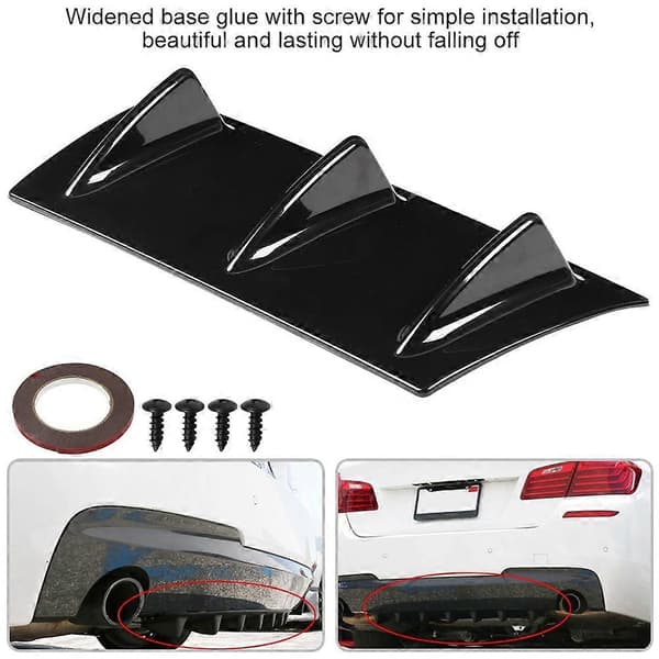 Universal Bil Bagkofanger Chassis Hajfinne Spoiler Vinge Læbe Diffuser (S)