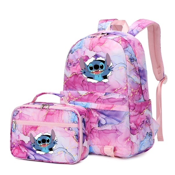2 stk. Disney Lilo Stitch Multi Pocket Rygsæk med Madkasse Rygsæk style 12