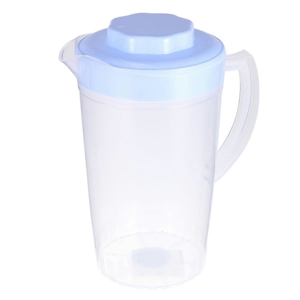 1 stk. kaldtvannskanne, høytemperaturbestandig plastdrikkekanne med stor kapasitet for oppbevaring av soyamelk, juice, duftende te 2L (blå)