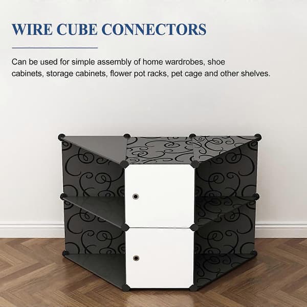 20 stk. Wire Cube-koblinger Plastskapskoblinger Hyllemonteringsspenner