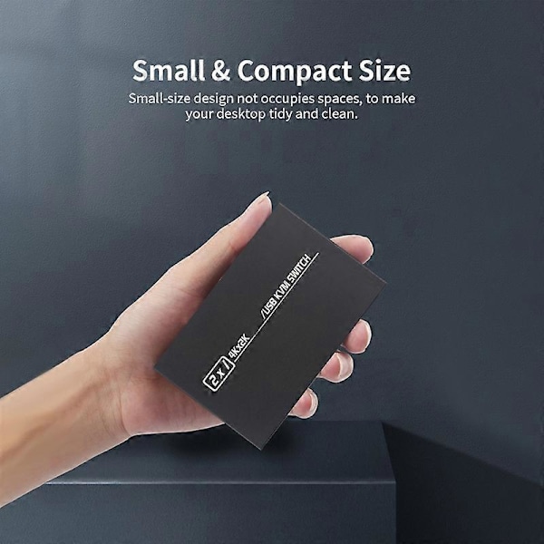 KVM-switch 2-i-1 Driverfri 4K Högupplöst Plug & Play 2 Värdar Delar 1 Skärm/Tangentbord Mus HDMI-kompatibel/USB KVM-switcher för Kontor