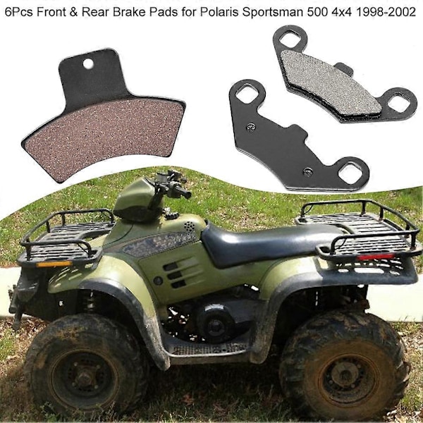 6 stk. For- og Bagbremseklodser til Polaris Sportsman 500 4x4 1998-2002