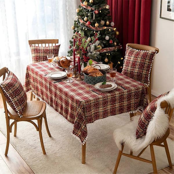 Juledug Dekoration Hårbolde Vestlig Spisebordsmåtte