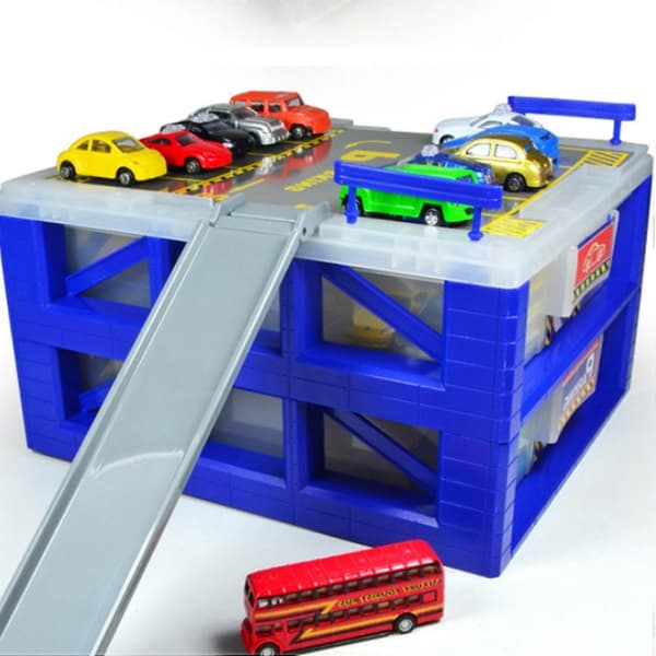 Bilparkering Stor Boks Legering Mini Bil Auto Garasje Leke Ld