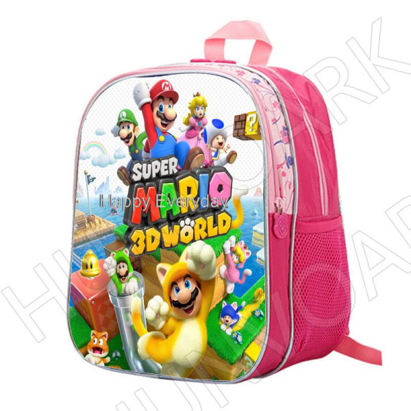 Princess Peach Skolväska Tecknad Söt Förskola Barn Skolväska Burgundy