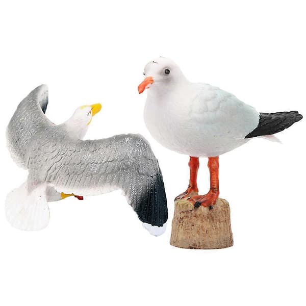 2st Måsfigurer Måsstaty Måsskulptur Trädgårdsfågel Djurstaty