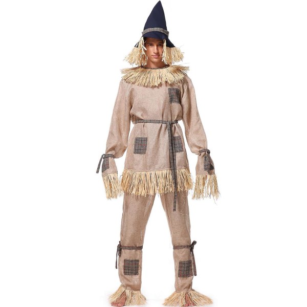 Deluxe Vuxen Mr Scarecrow Cosplay Dräkt Män Kvinnor Halloween Fest Dräkt För Män Scenuppträdande Fancy kostym Women L