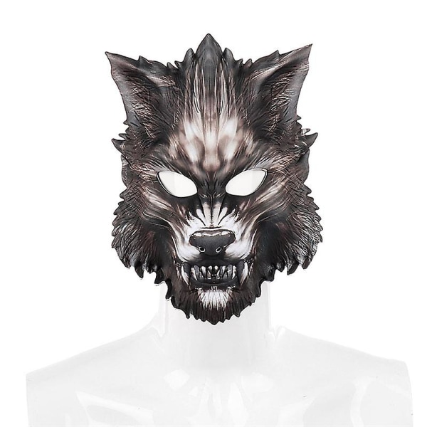 Halloween Wolf Mask Halv Ansikte Eva Varulv Skrämmande För Festrekvisita Filmtema Kostym Carnival UK18233-2