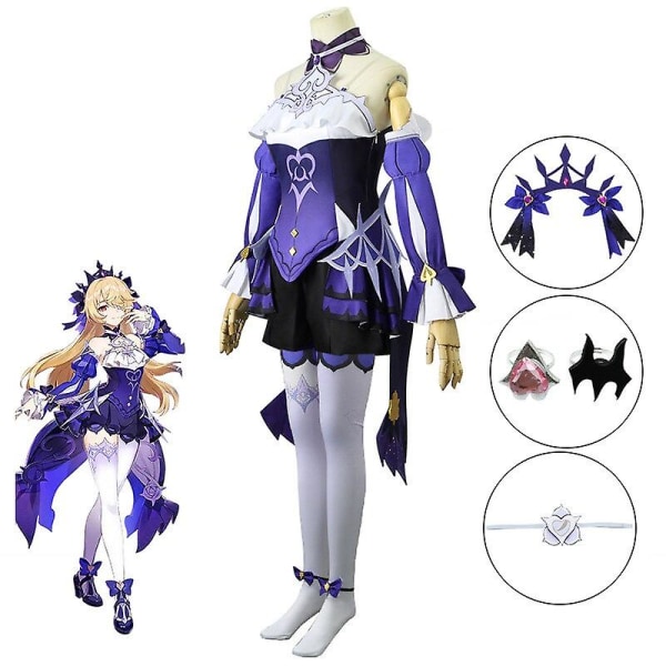 Game Genshin Fischl Von Luftschloss Narfidort Cosplay Kostym Peruk Halloween Party Kostymer Genshin Game Anime Cosplay Set Kvinna One Size