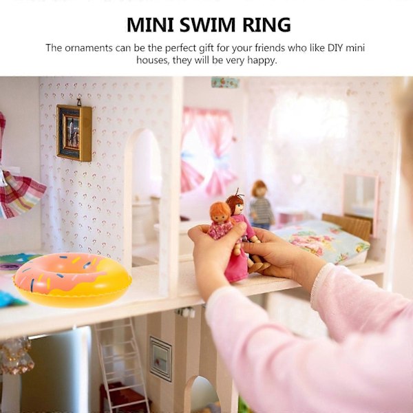 10 st Docka Badring Mini Badringar Uppblåsbara Mini Donuts Form Badringar