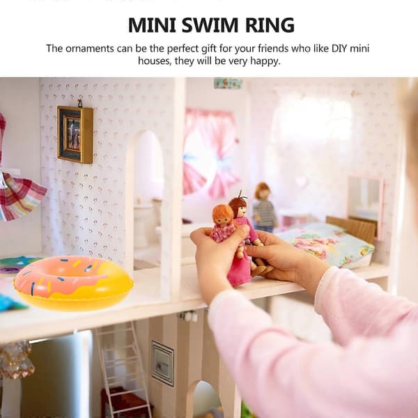 10 stk. Dukke Badering Mini Baderinge Oppustelige Mini Donut Form Baderinge