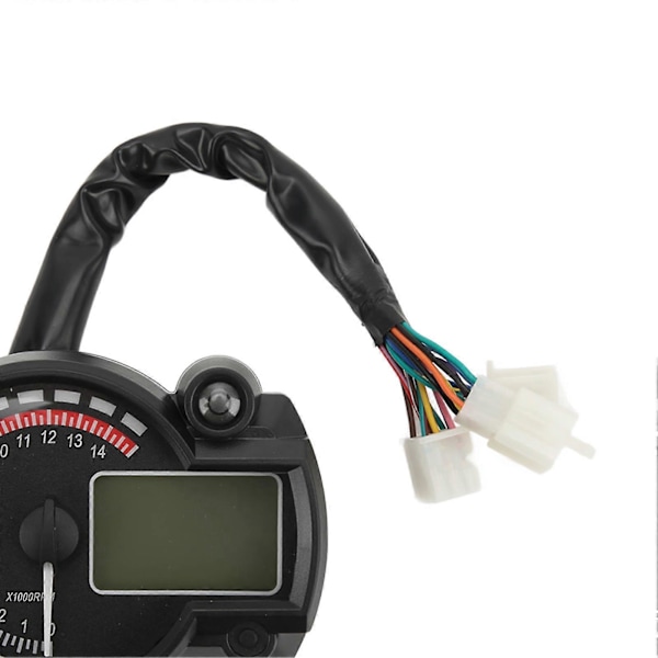 Motorcykel Hastighetsmätare Vägmätare 15000 R/min LCD-Display Justerbar Universal för 12V Bilar Husbilar