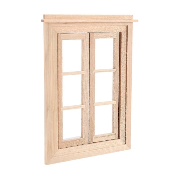 1:12 Dobbelt Ow 6 Ruders Ramme Og Glasplade Dukke DIY Dobbelt Ow Acces