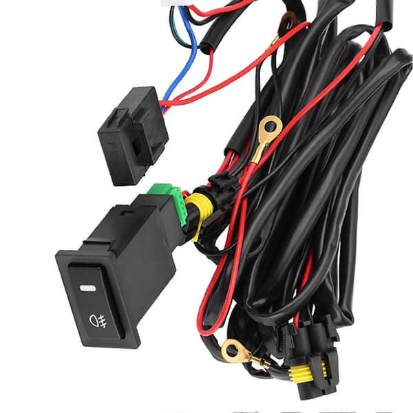 12V Universal Bil LED Dimljus På/Av Strömbrytare Kabelhärva Säkringsrelä Kit